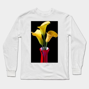 Three Yellow Calla Lililes Long Sleeve T-Shirt